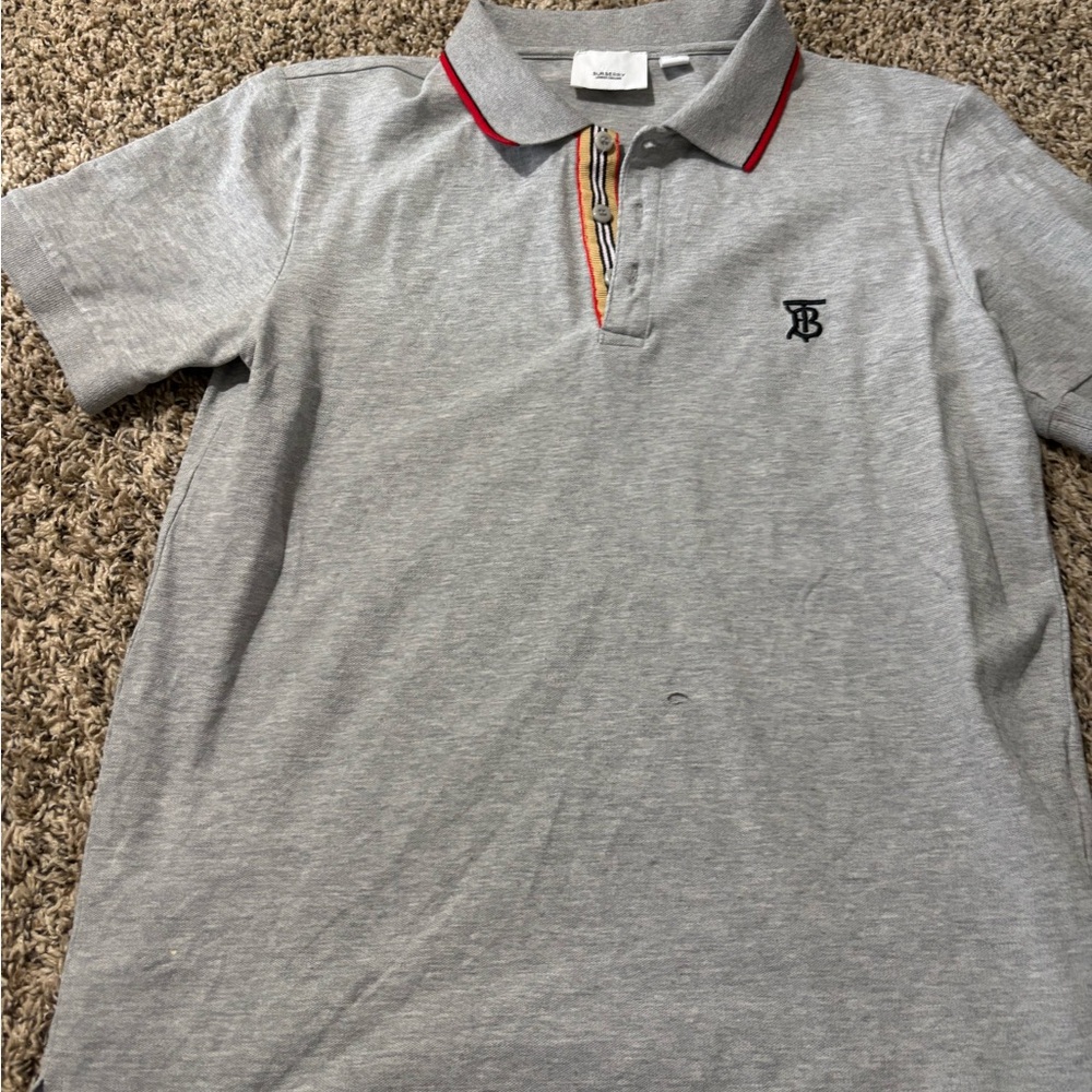 Gray Polo Shirt with Embroidered Logo
